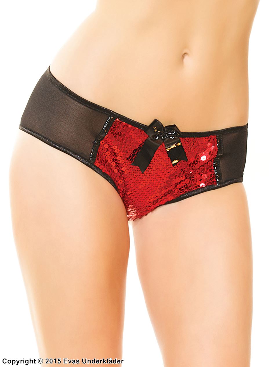 Sequin panty with PVC detailing